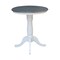 International Concepts Round 30 in Rd Top Ped Table, Counter Ht, White/Heather Gray, 30 W, 30 L, 35.1 in H, Wood K05-30RT-6B - alternate 5